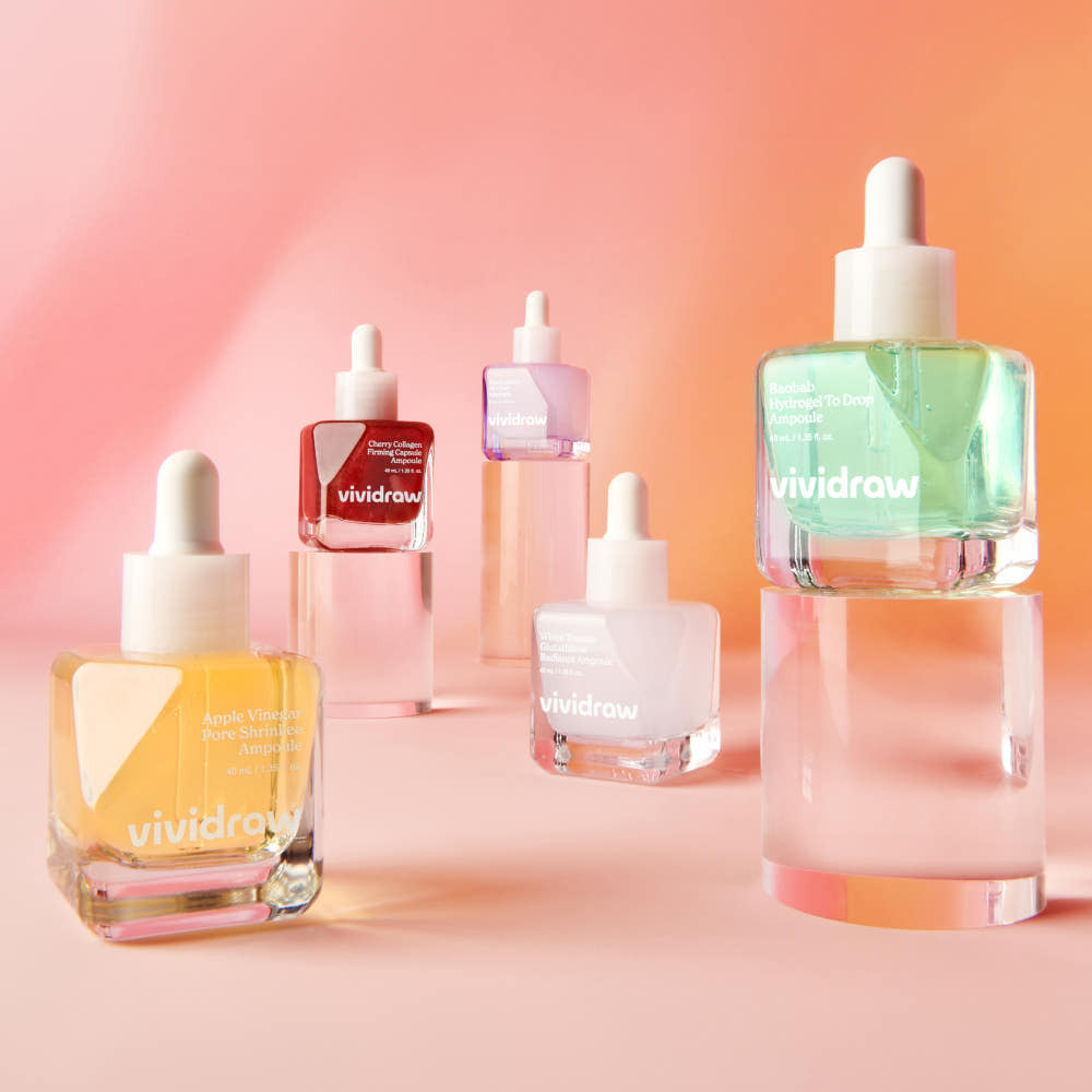 [New] VIVIDRAW Vegan Ampoule (5 Types), 40ml┃Apple Vinegar Pore Shrinkee/Cherry Collagen Firming Capsule/Baobal Hydrogel To Drop/Niacin Onion All Clear/White Tomato Glutathione