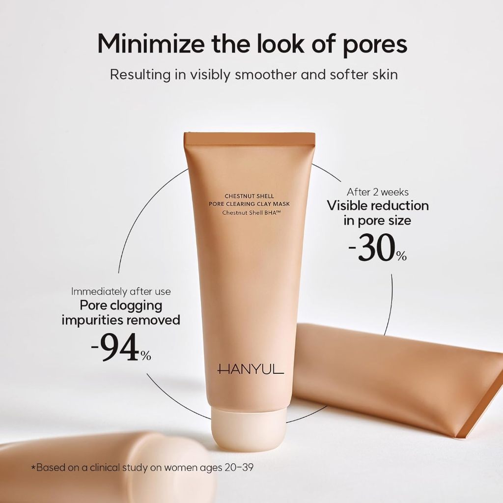 HANYUL Soft Chestnut Flawless Sebum Pore Clay Mask 100mL/Soft Chestnut Clean Exfoliating Pore Clay Mask 100mL