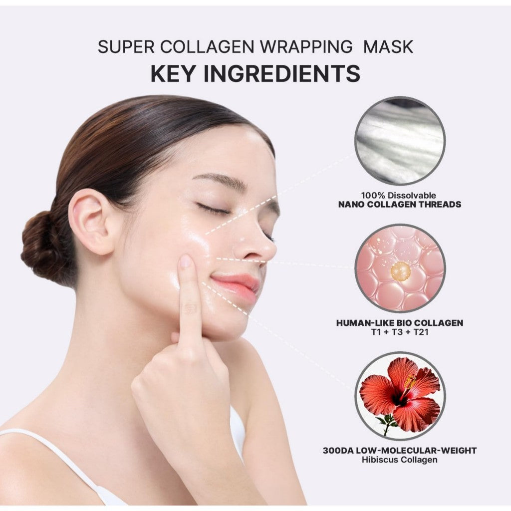 AROCELL Super Collagen Wrapping Facial Mask, 80mL | Peel Off Face Mask Pack