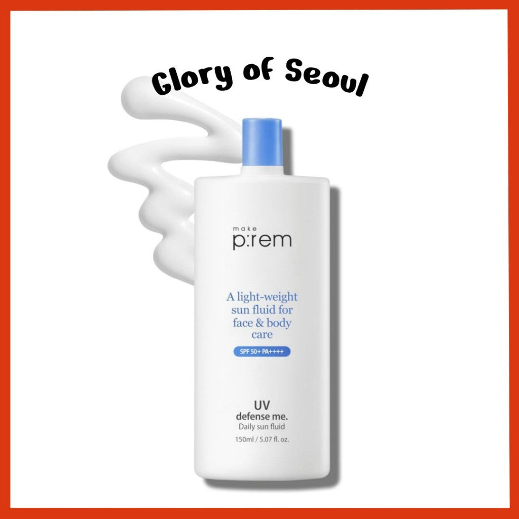 [MAKE PREM] UV Defense Me Daily Sun Fluid, 150mL | Vegan Non-greasy Calming Hydrating SPF 50+ PA++++ make p:rem
