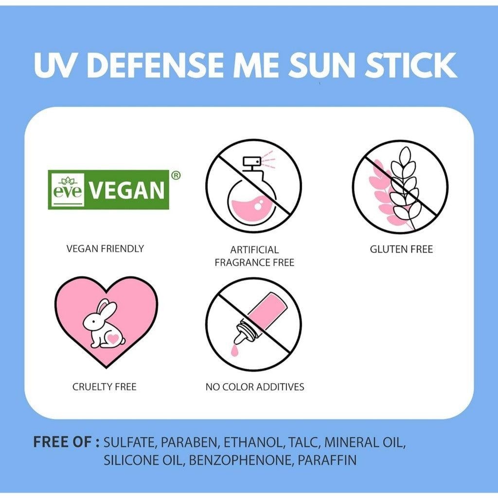 [MAKE PREM] UV Defense Me Calming Sun Stick, 20g | SPF 50+ PA++++ 0.7 Oz VEGAN Sensitive Oily Acne-Prone Skin Reef-Safe Mineral Sunscreen Non-Nano