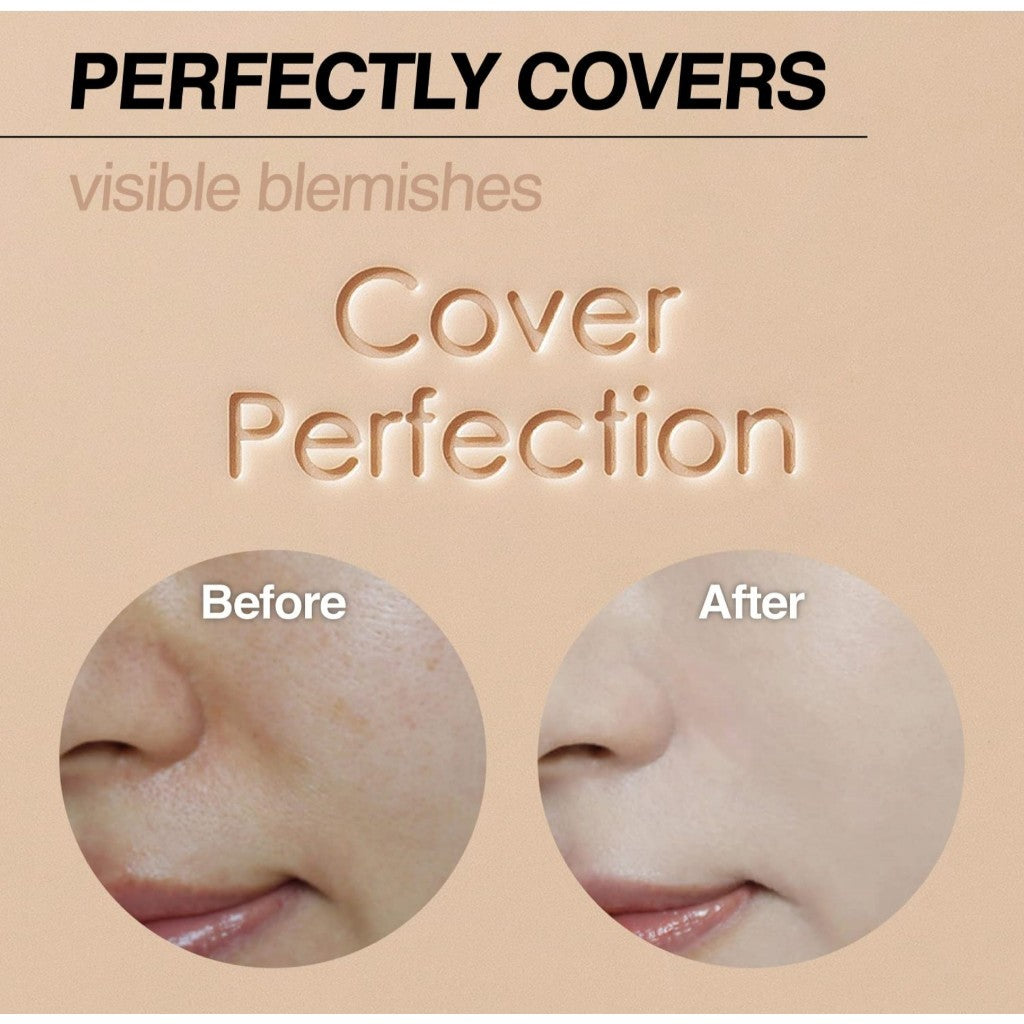 SAEM Cover Perfection Concealer Cushion, 12g | SPF50+ PA++++ (3 tonos) con acabado natural de 56 horas