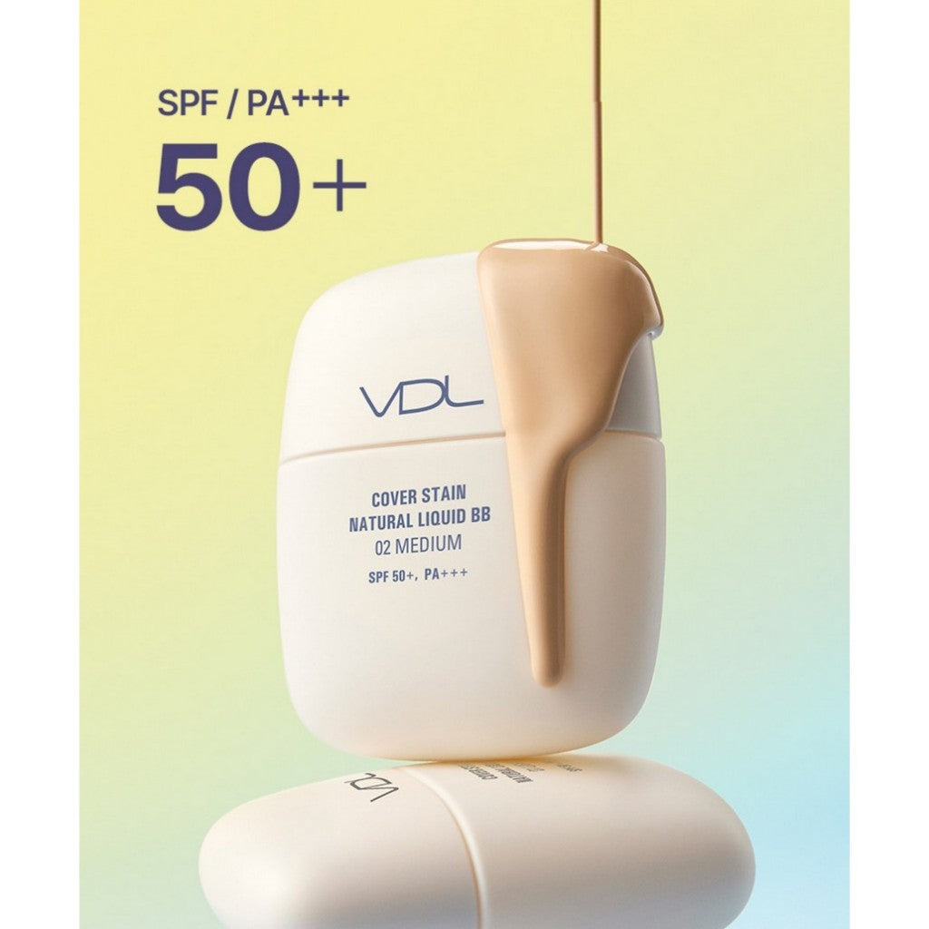 VDL COVER STAIN Natural Liquid BB, 50mL | SPF50+ PA+++ (2 colors)