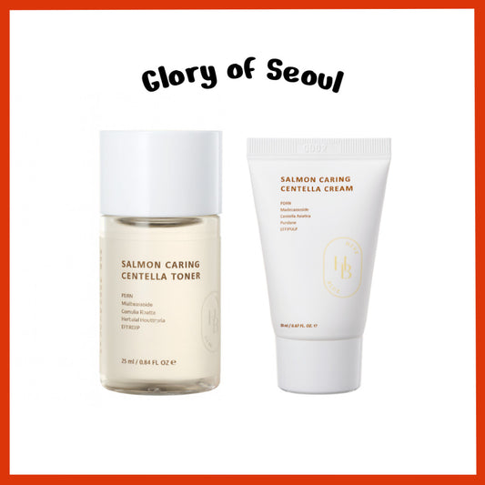 [MINI] HEVEBLUE Salmon Caring Centella Cream 20ml, Toner 25ml