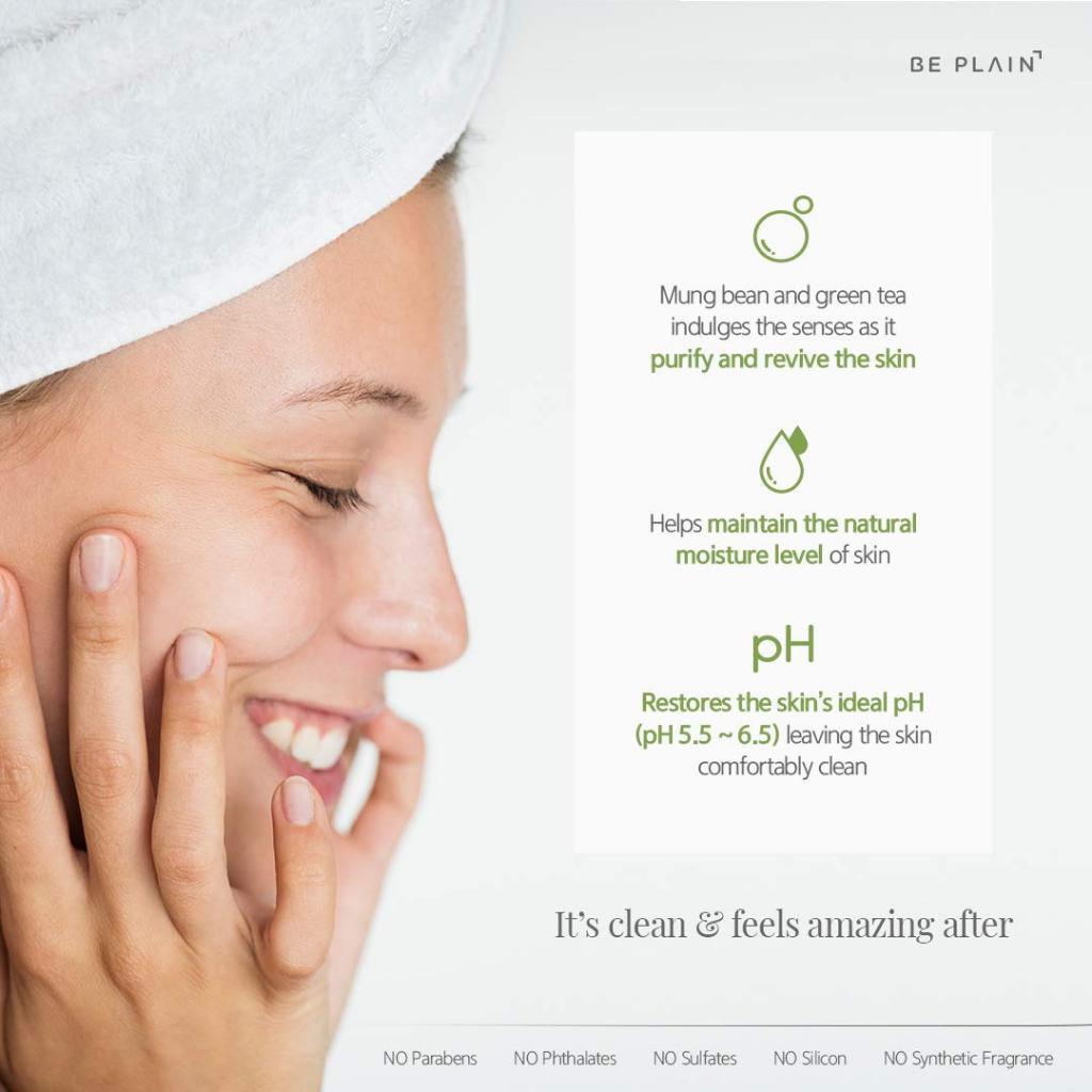 beplain Mung Bean Ph-balanced Cleansing Foam 160ml / 80ml / 40ml