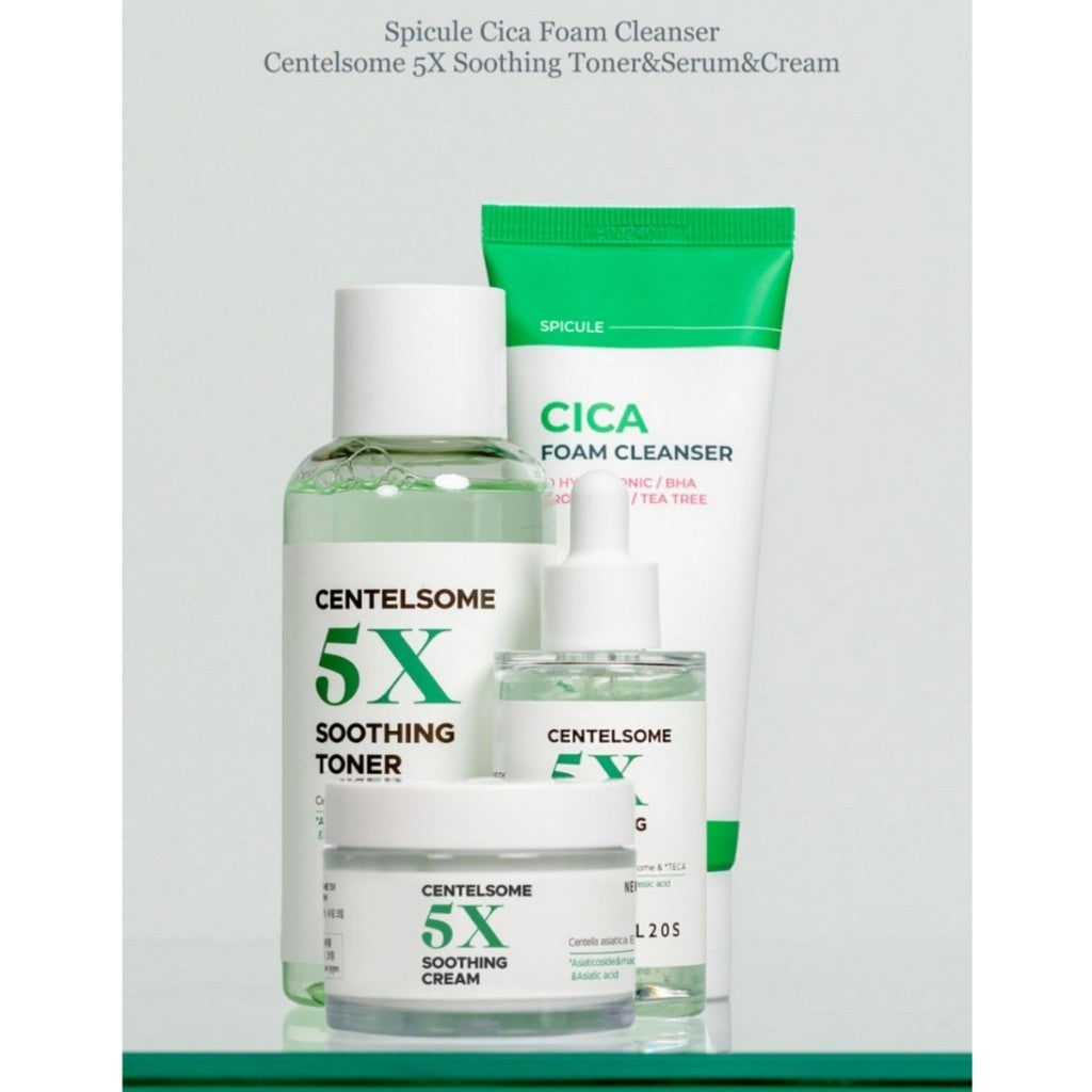 [SET] NEUL20s Centelsome 5X Soothing (Foam + Toner + Serum + Cream) Set