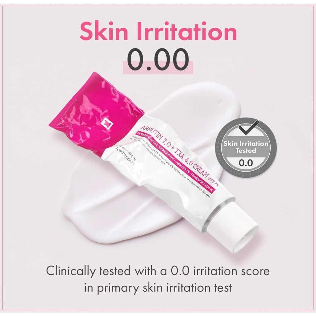 TOSOWOONG Arbutin7.0 + TXA 4.0 Cream, 50mL | Arbutin 7% + Tranexamic Acid 4% Cream
