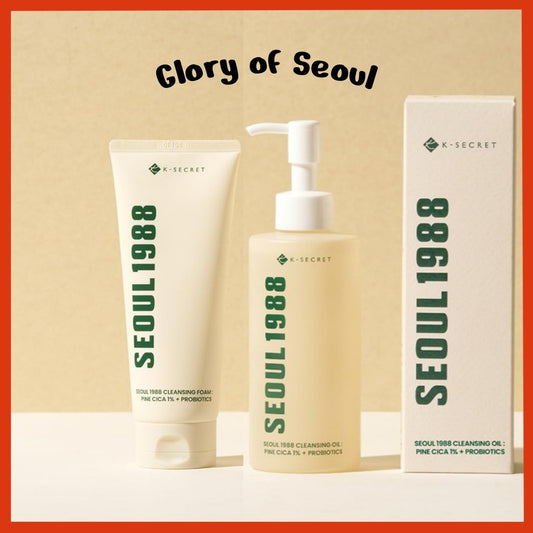 K-SECRET SEOUL 1988 Cleansing Foam 150ml / Cleansing Oil 200ml : Pine Cica 1% + Probiotics