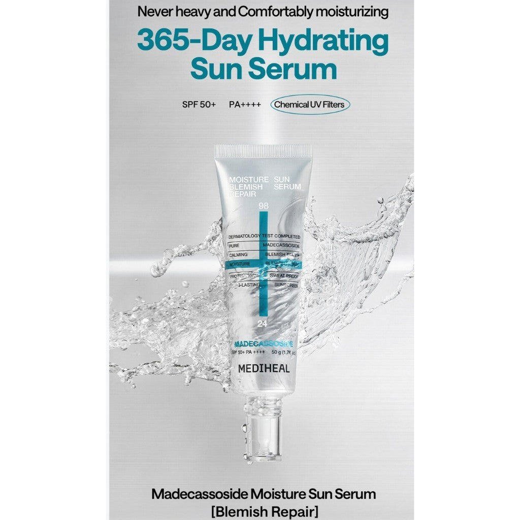 MEDIHEAL Madecassoside Moisture Sun Serum Blemish Repair 50g | SPF50+ PA++++