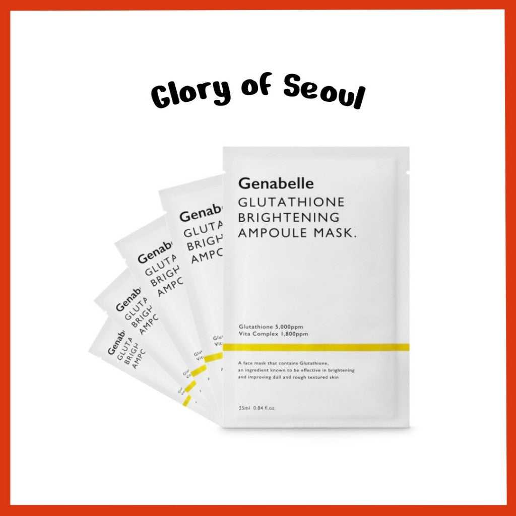 Genabelle Glutathione Brightening Ampoule Mask, 5 Sheets/1box