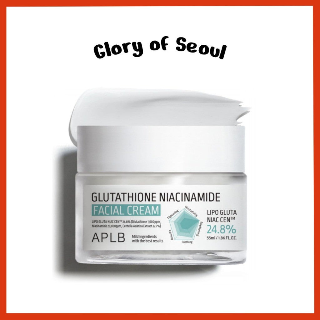APLB Glutathione Niacinamide Facial Cream, 55mL | LIPO GLUTA NIAC CEN™ 24.8%, Korean Skincare, Deep hydration, Niacinamide