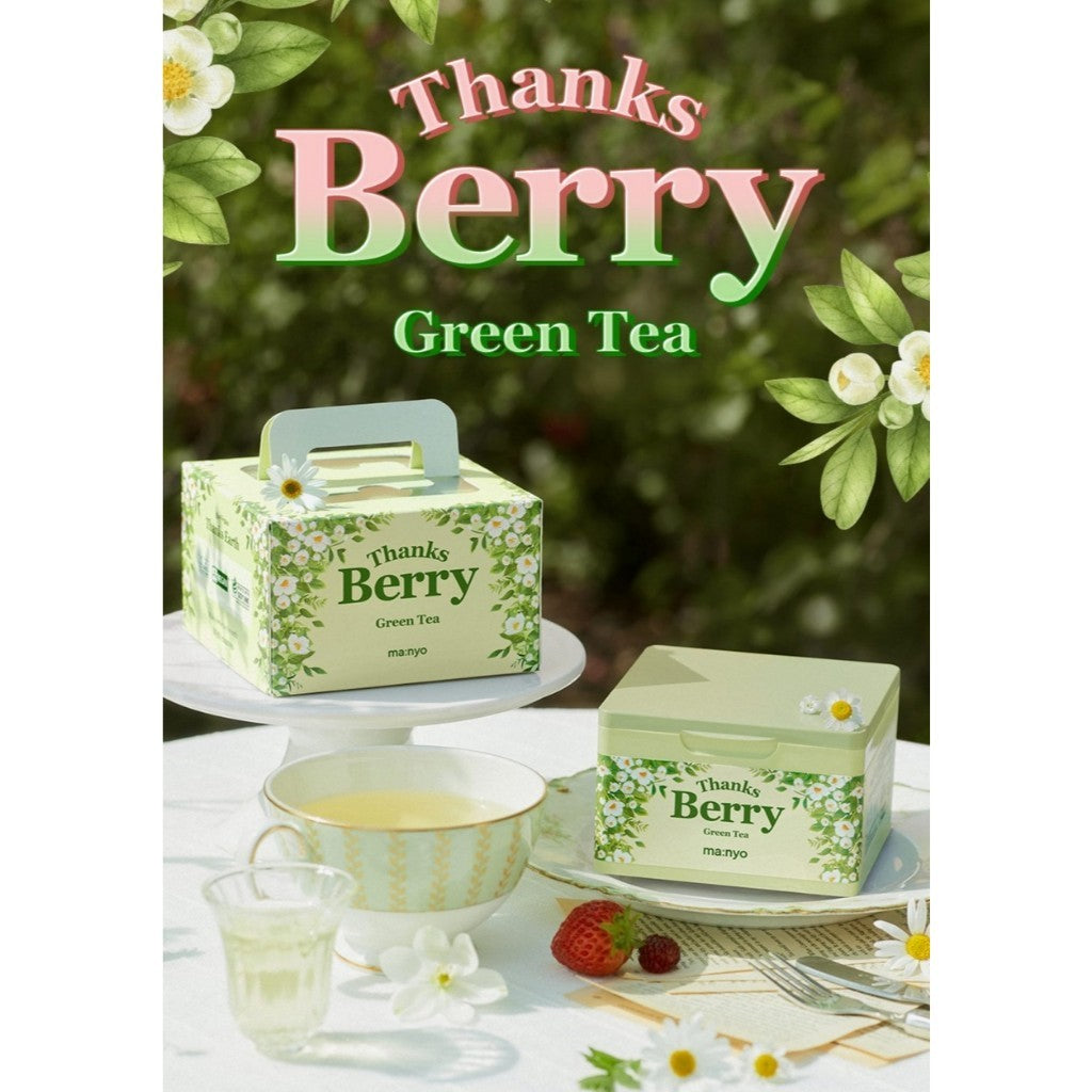 [Manyo] Thanks Berry Mask Sheet (30 sheets) [Darjeeling Tea / Green Tea] 2 Type | Vegan, 1Day 1Mask, Manyo Factory