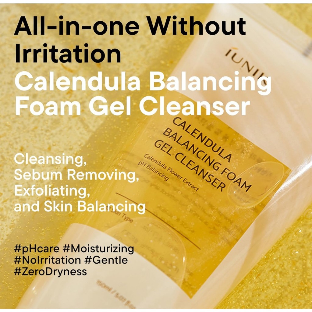 IUNIK Calendula Balancing Foam Gel Cleanser, 150mL