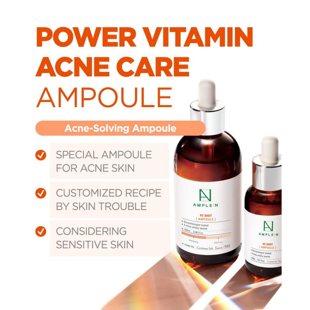 AMPLE:N VC Shot Serum, 100mL - Anti-Aging Face Serum with Vitamin C