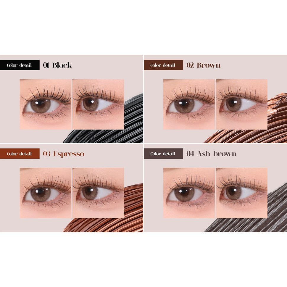 mude Inspire Skinny Curling & Multi-Fixer Volumizing Curling Mascara (10 Types)