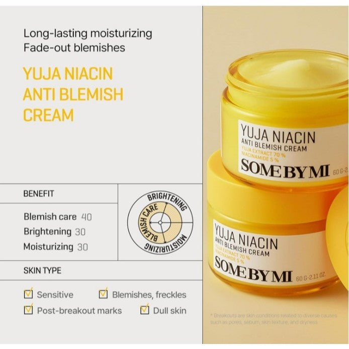 SOME BY MI Yuja Niacin Anti Blemish Cream, 60mL