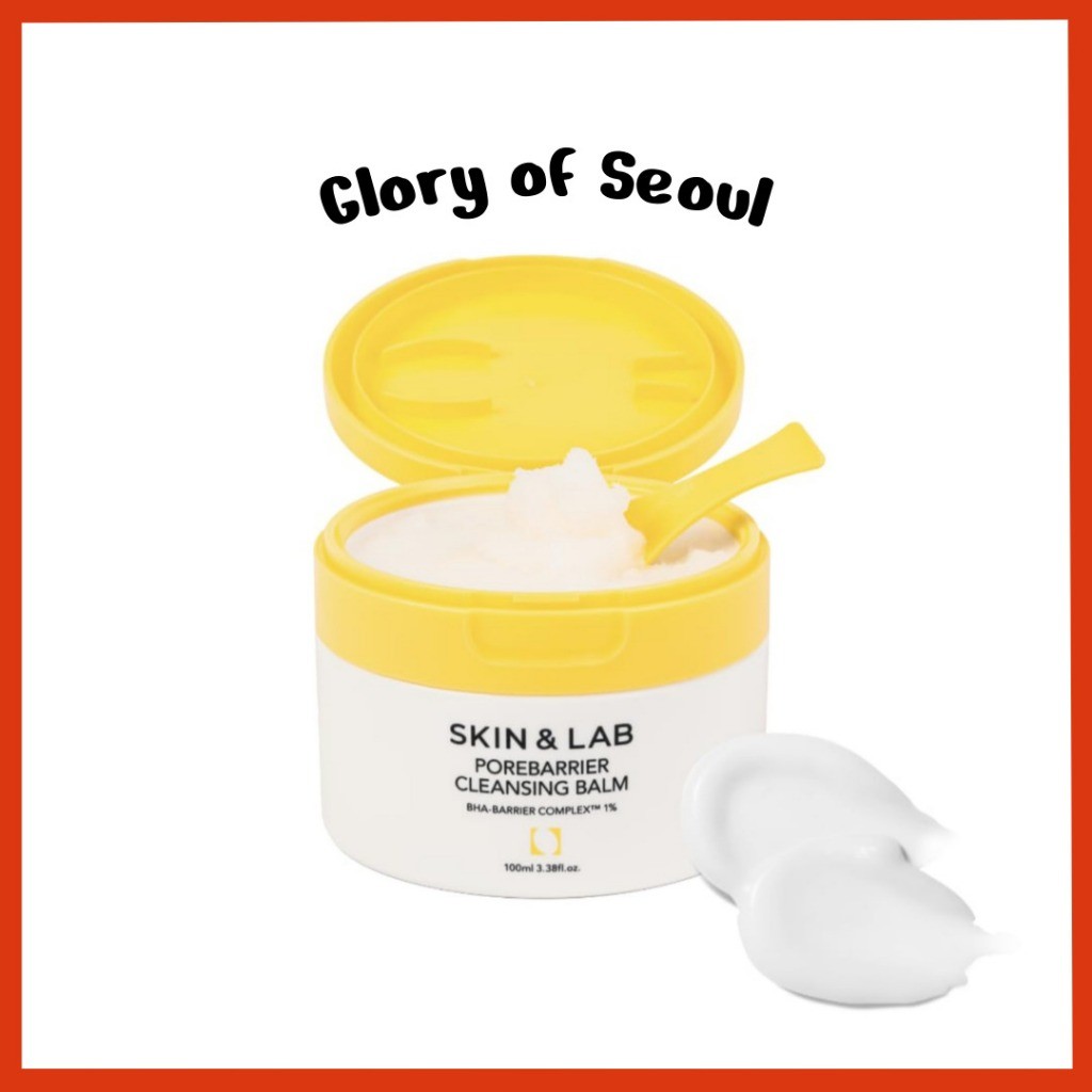 [SKIN&LAB] Porebarrier Face Cleansing Balm, 100mL | Eyelash Extension-Safe Cleanser | Vegan Makeup Remover for Waterproof Makeup | Balm to Oil to Milk