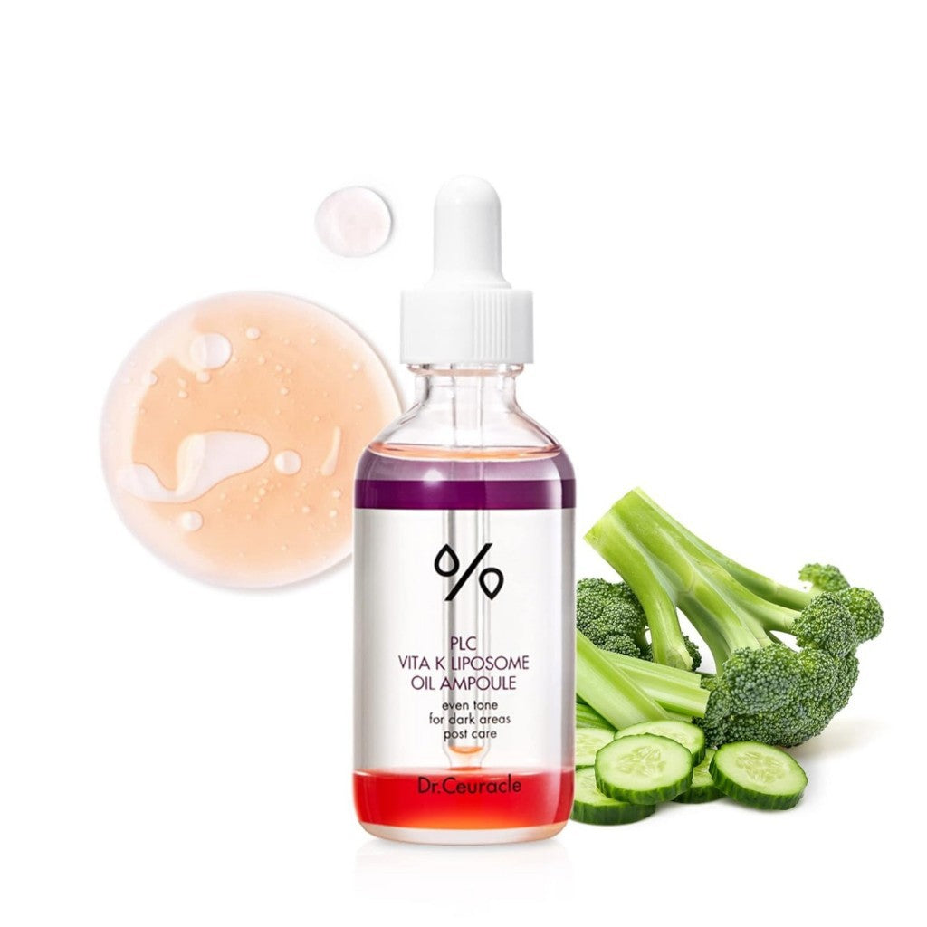Dr.Ceuracle PLC Vitamin K Liposome Oil Ampoule, 50mLㅣSpecial Care for Toning, Glowing, Hydration, BrighteningㅣSkin-Friendly Water&Oil Layer Formula