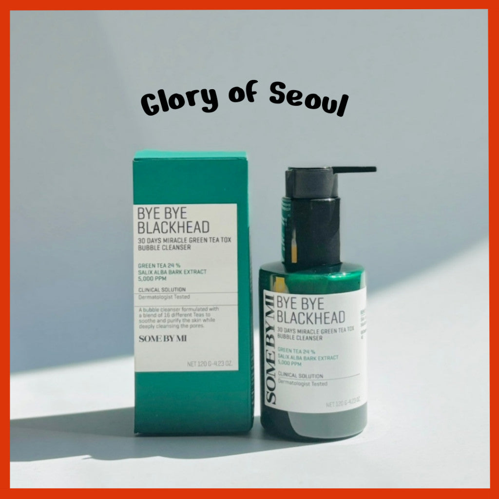 SOME BY MI Bye Bye Blackhead 30 Days Miracle Green Tea Tox Bubble Cleanser / 4.23 Oz, 120g / Pore Cleaning, Brightening and Tannin Complex Cleanser / Restoring Skin Balance