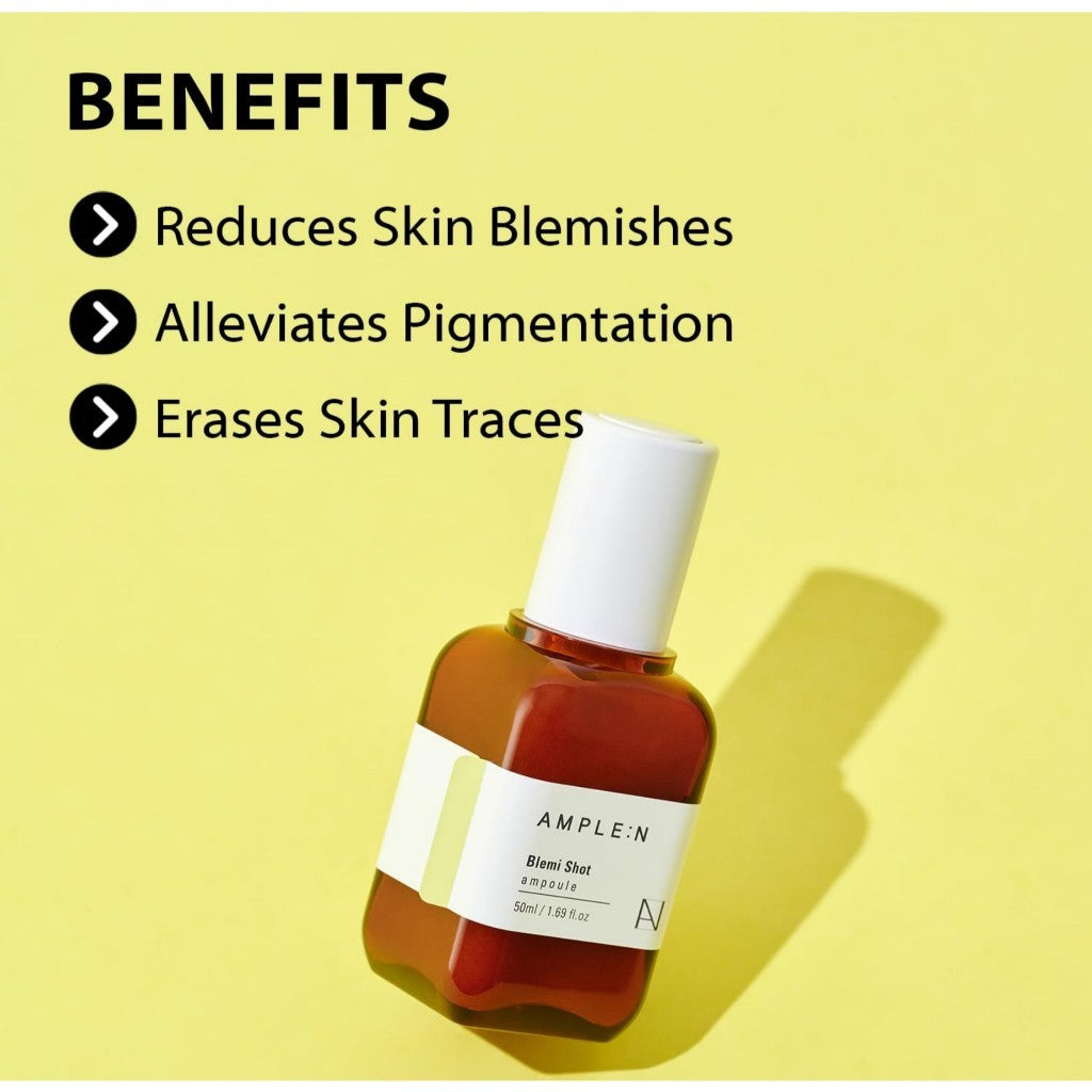 AMPLE:N Blemi Shot Serum (30mL / 50mL) – 7 Days Dark Spot Corrector Remover Serum, Niacinamide & Vitamin C