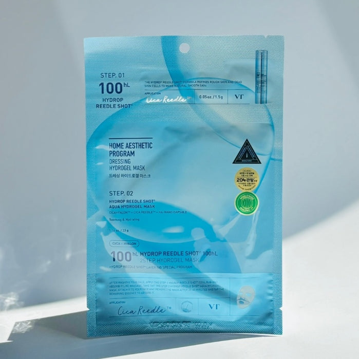 VT Reedle Shot 100 2-Step Hydrogel Mask (Step 1: 1.5 g / Step 2: 33 g) 5 Types (Reti-A / Collagen / Pro Cica / Vita-Light / Hydrop)