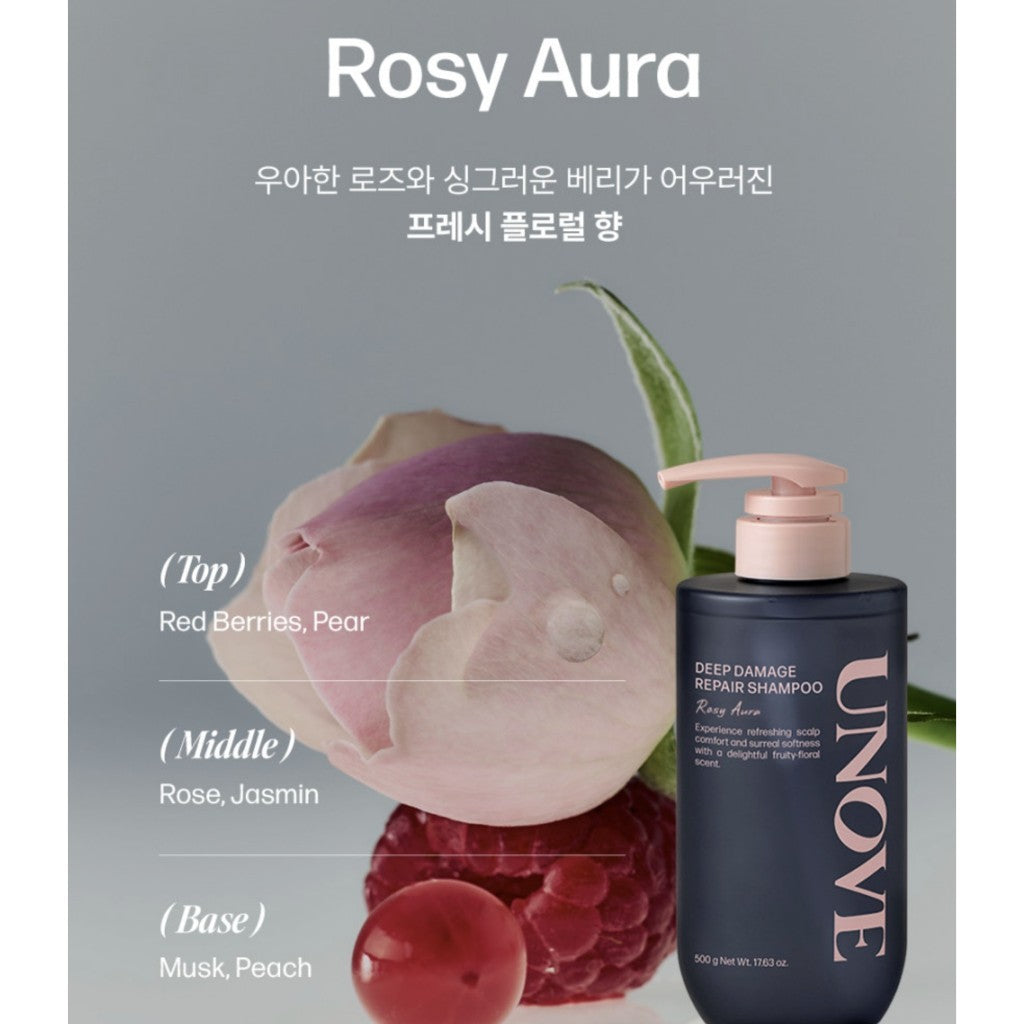 [UNOVE] Deep Damage Repair Shampoo, 500g (2 Types) | protein ampoule shampoo