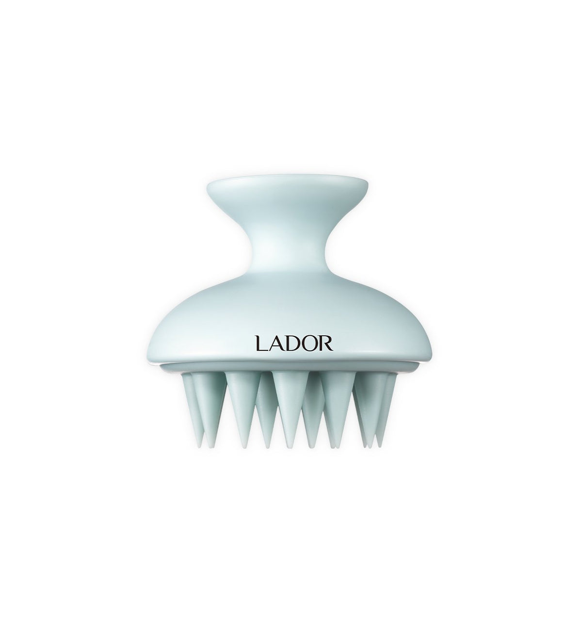 LADOR scalp massager shampoo brush with a raised grip and pointed bristles.