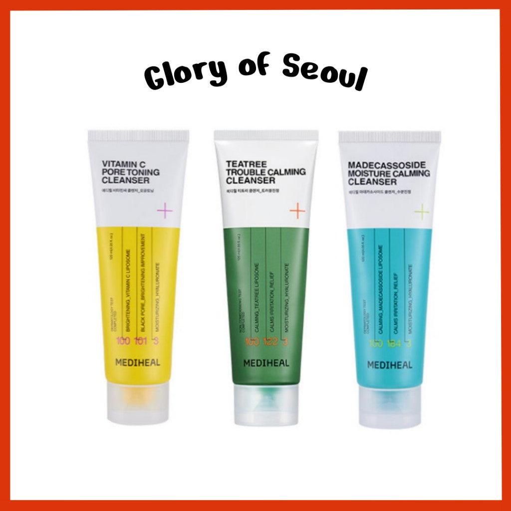 MEDIHEAL Cleanser, 120ml (3 Types; Vitamin C, Teatree,  Madecassoside)