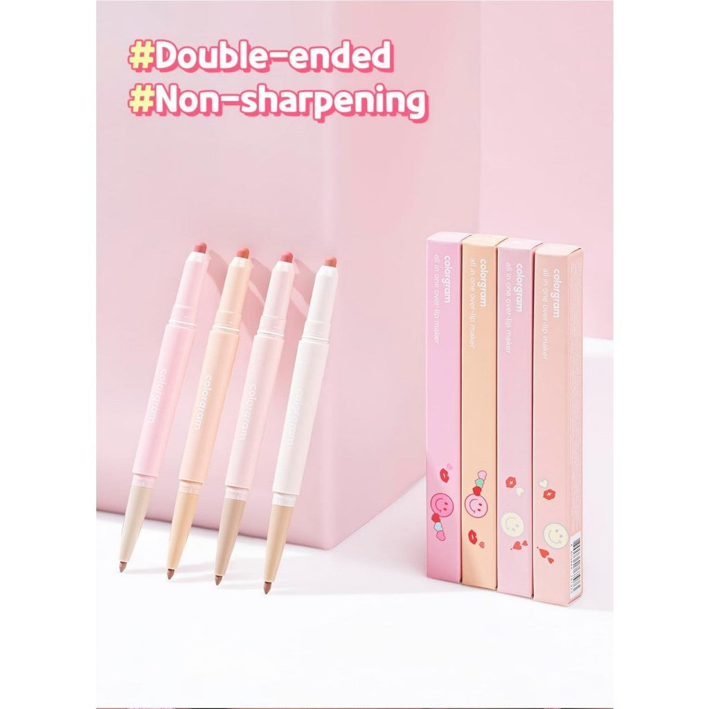 COLORGRAM All In One Over-Lip Maker (0.5g*0.2g) | 5 Colors, Matte finish, Bigger and Fuller Lips, Plumping effect, Smooth creamy texture