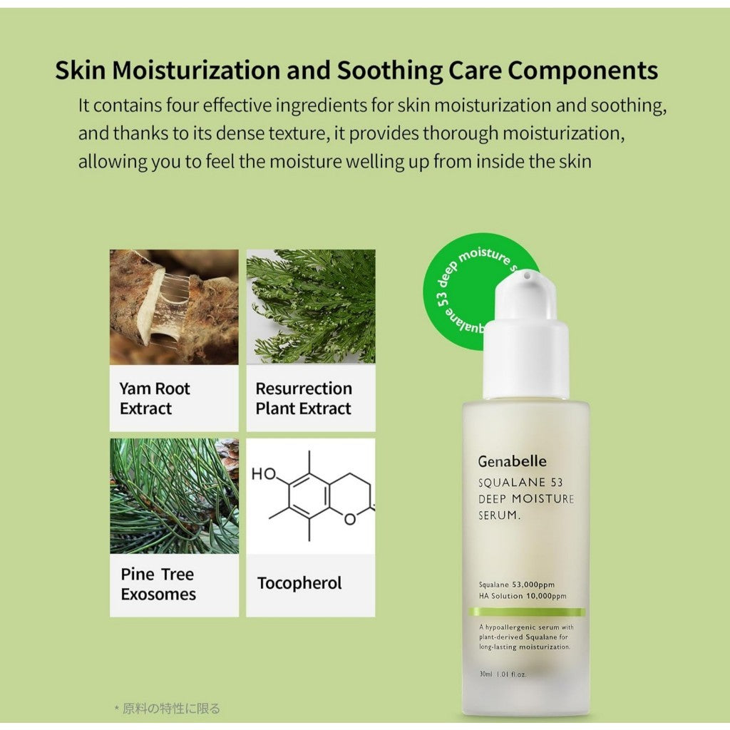 Genabelle Squalane 53 Deep Moisture Serum, 30mL