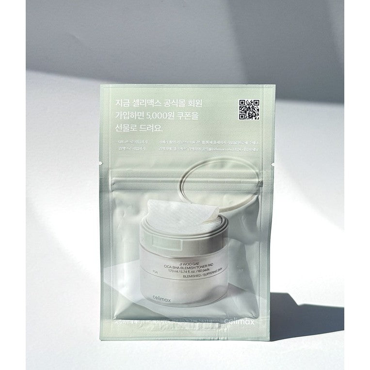 CELIMAX Ji Woo Gae Cica BHA Blemish Toner Pad MINI 10ea, 30ml
