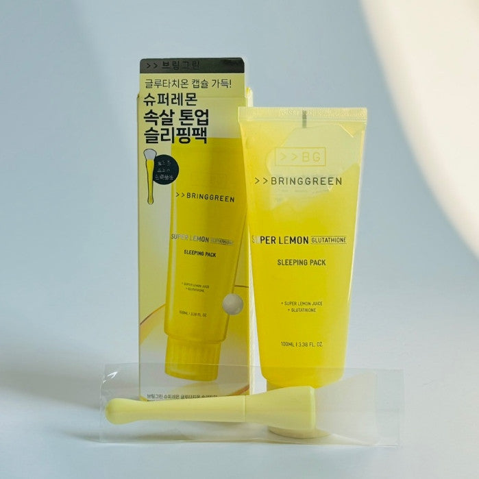 BRING GREEN Super Lemon Glutathione Sleeping pack, 100ml (+ Brush gift)