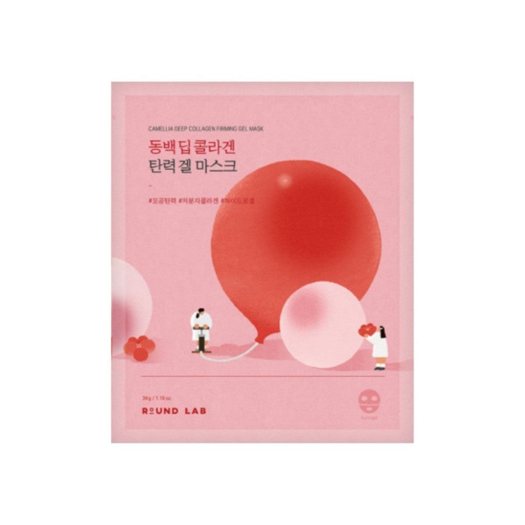 [NEW] ROUND LAB Camellia Deep Collagen Firming Gel Mask (1 Pack=4 sheets / 1 sheet)