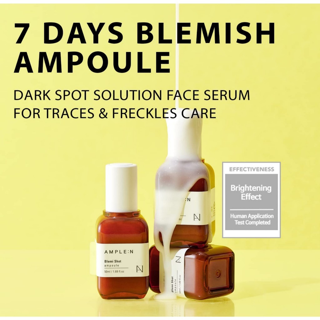 AMPLE:N Blemi Shot Serum (30mL / 50mL) – 7 Days Dark Spot Corrector Remover Serum, Niacinamide & Vitamin C