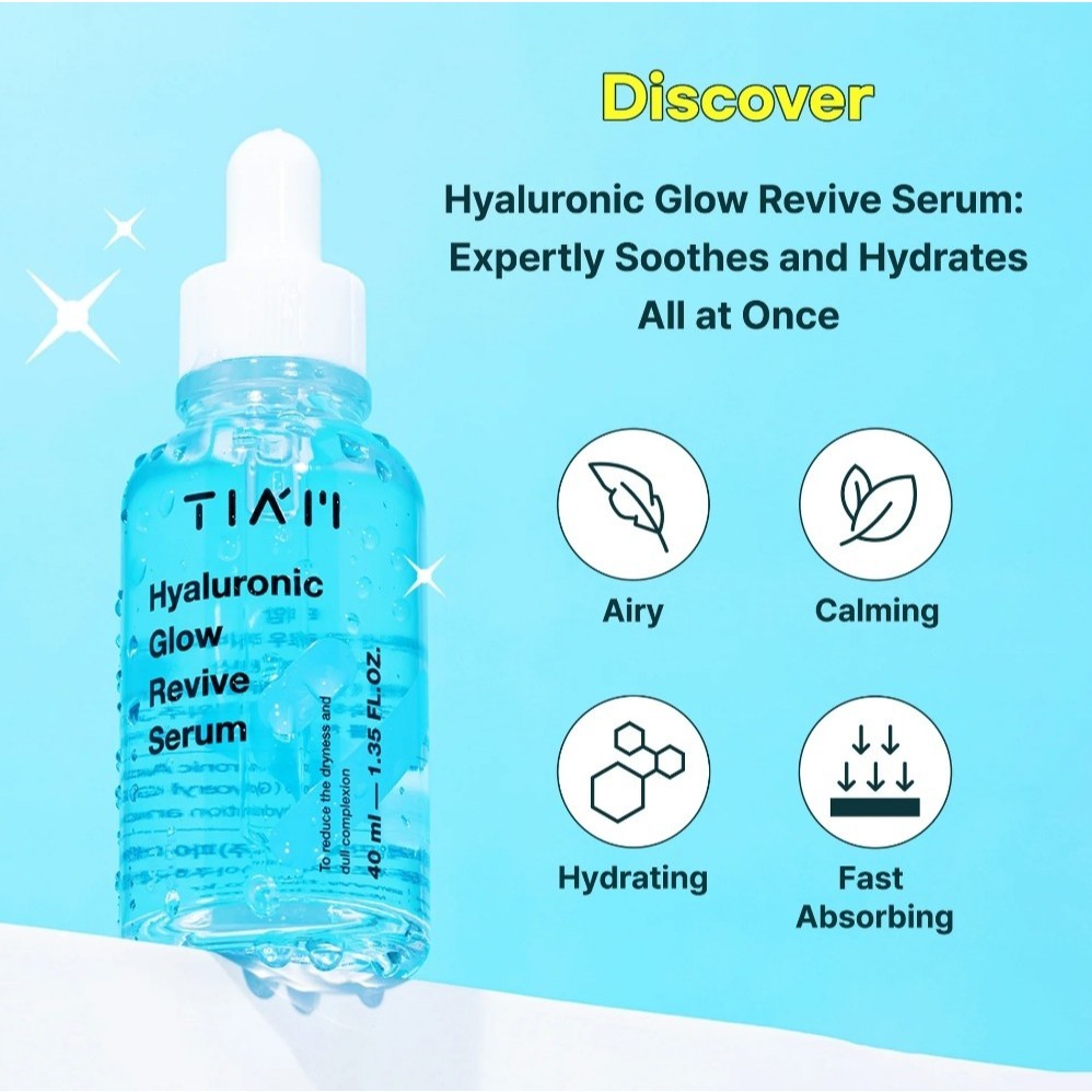TIAM HYALURONIC GLOW REVIVE SERUM, 40mL