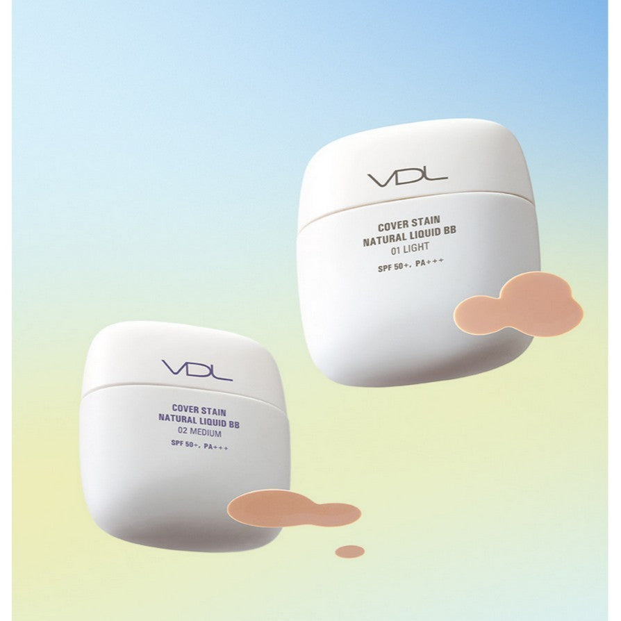 VDL COVER STAIN Natural Liquid BB, 50mL | SPF50+ PA+++ (2 colors)