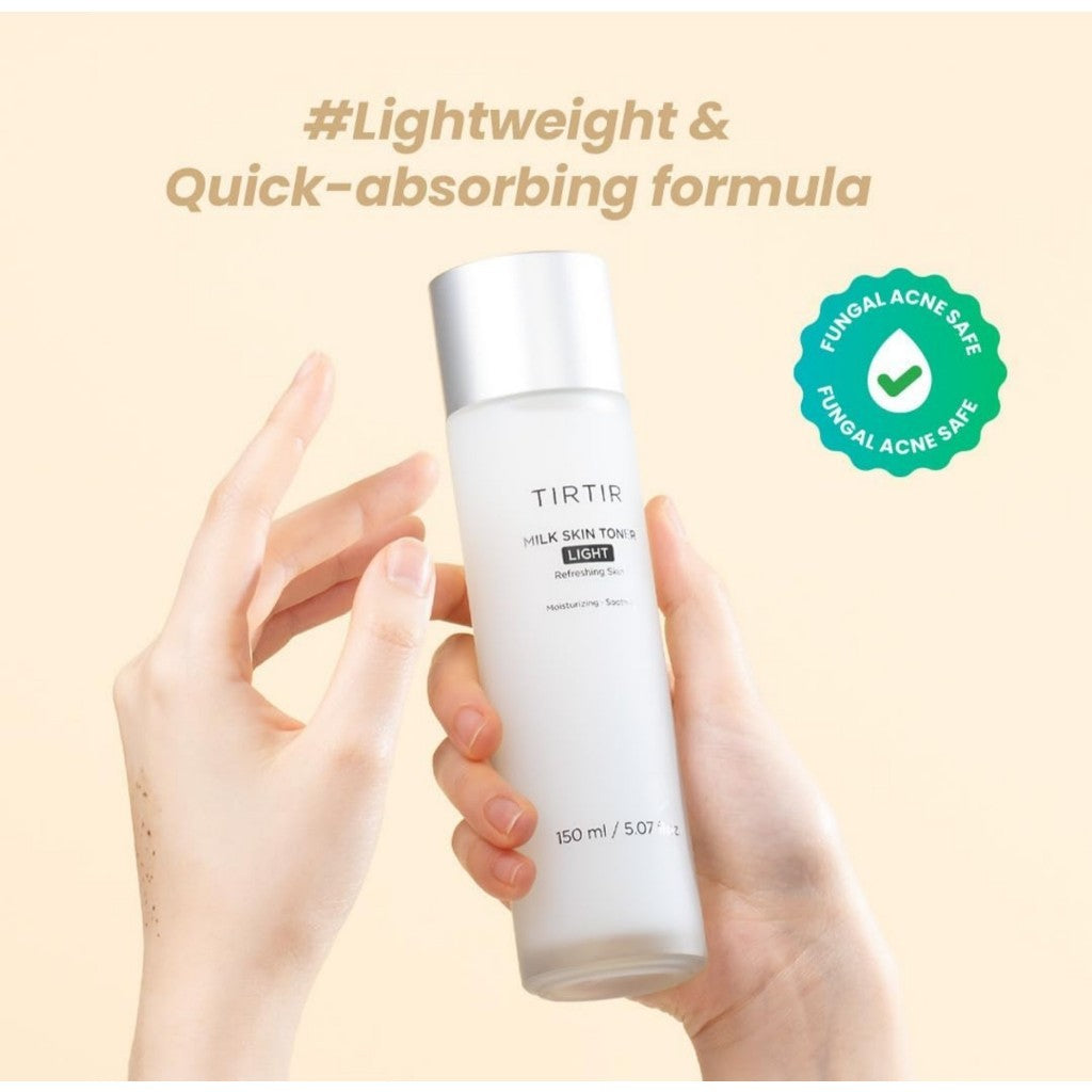 TIRTIR Milk Skin Toner Light (50mL / 150mL) | Instant Hydration with 4% Niacinamide, Pore-tightening, Vegan toner for Acne-prone