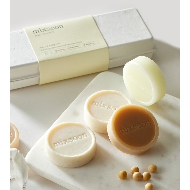mixsoon Bean Travel Kit, 25g*3ea (Shampoo + Conditioner + Body&Face)