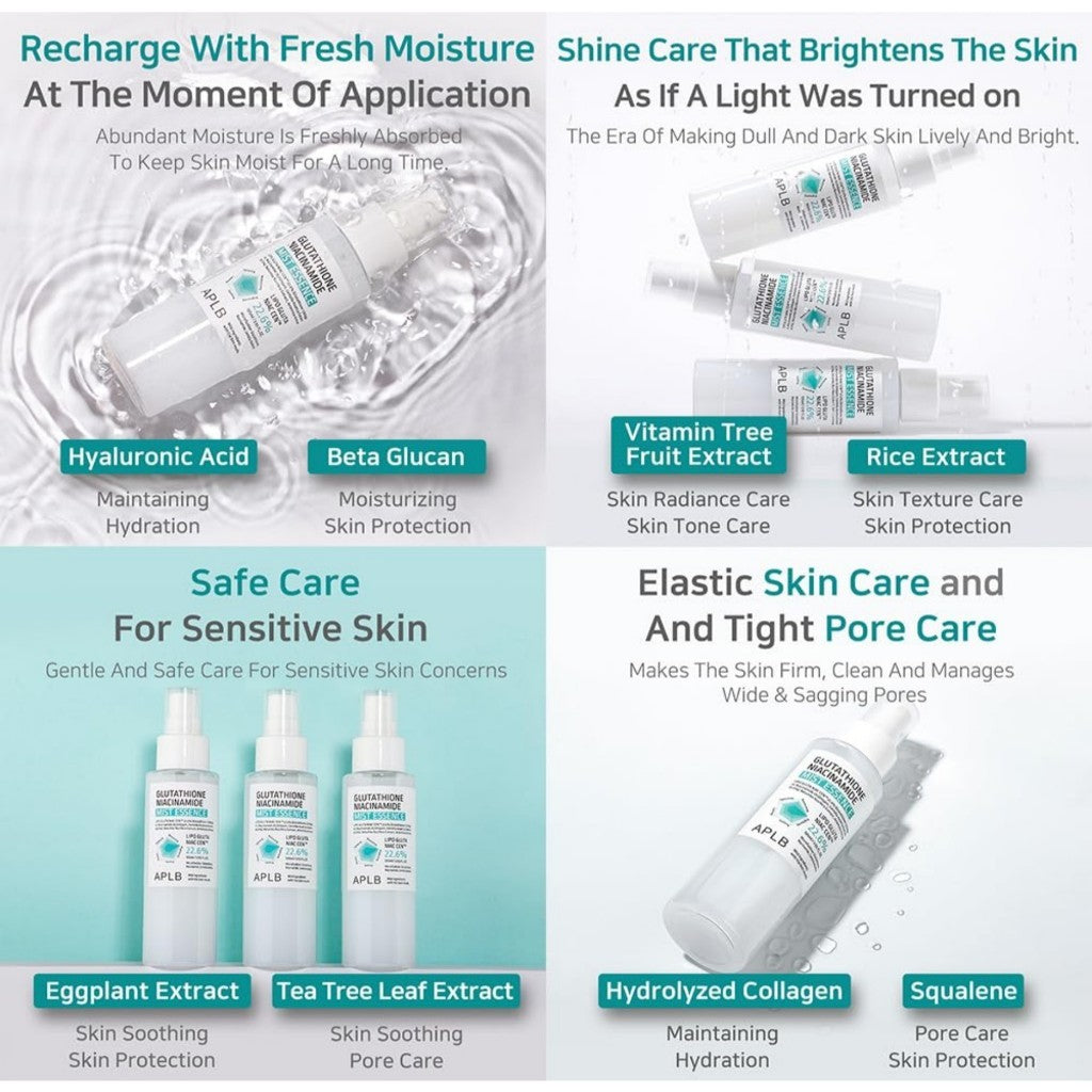 APLB Glutathione Niacinamide Mist Essence, 105mL | LIPO GLUTA NIAC CEN™ 22.6%