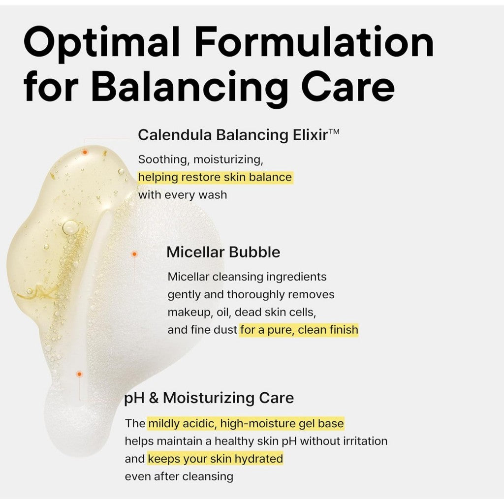 IUNIK Calendula Balancing Foam Gel Cleanser, 150mL