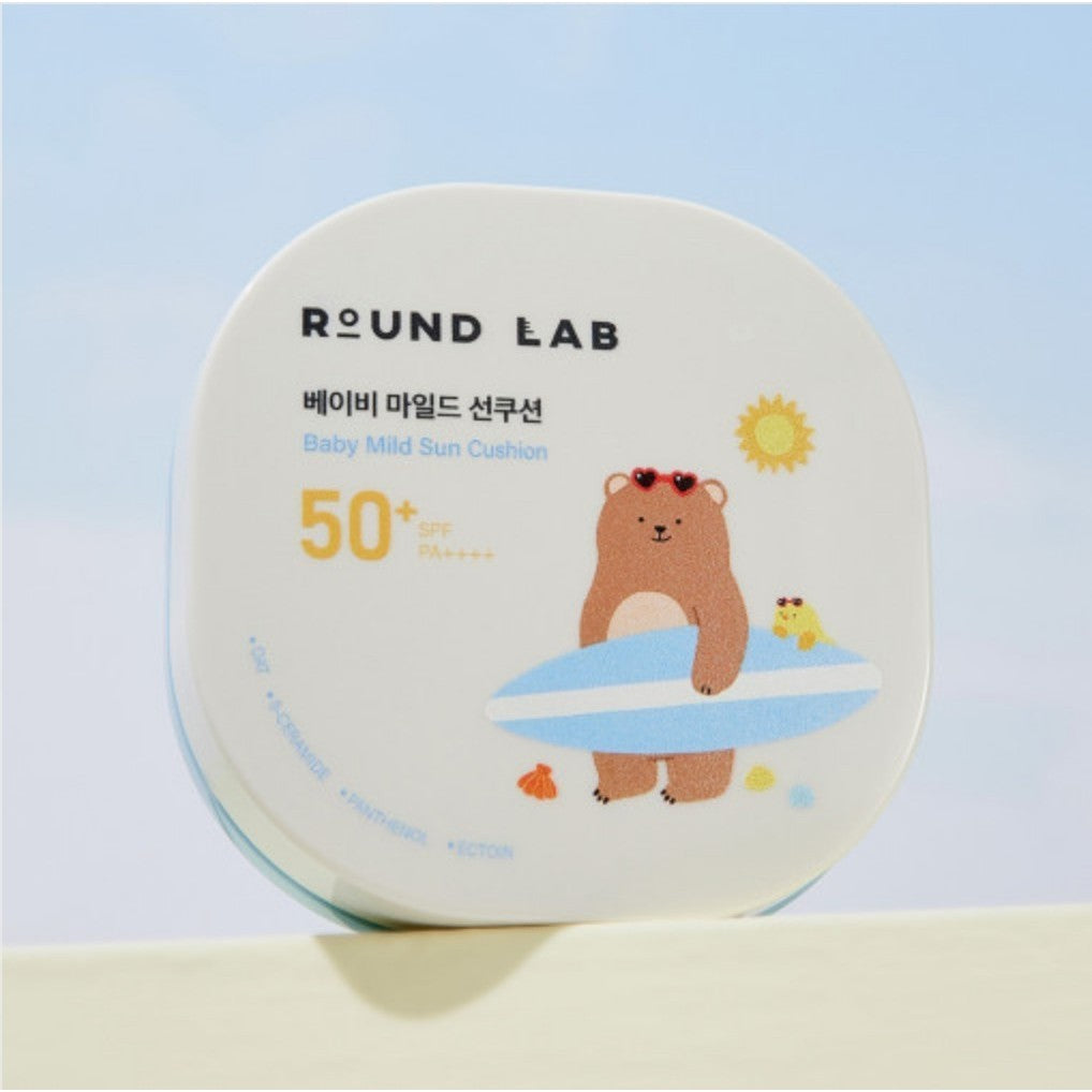 Protector solar infantil ROUND LAB Baby Mild (2 tipos) Sun Stick, 21 g / Sun Cushion, 16 g | FPS 50+ PA++++