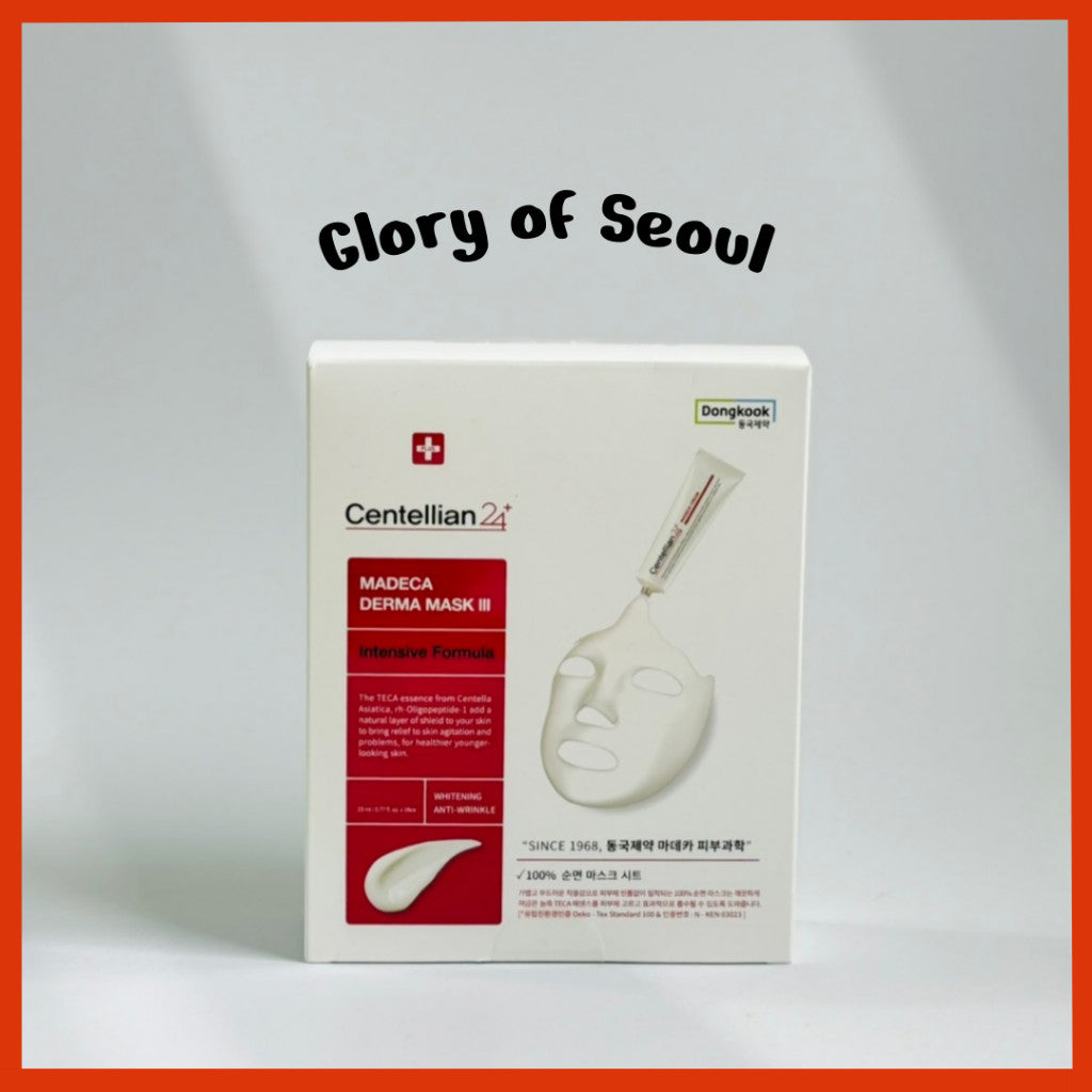 CENTELLIAN 24 Madeca Derma Face Mask (1box = 10pc)  Soothing Cotton Sheet Mask for Sensitive