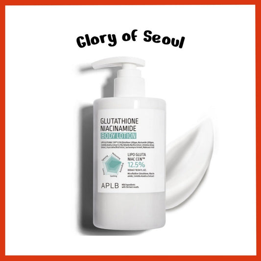 APLB Glutathione Niacinamide Body Lotion, 300mL | LIPO GLUTA NIAC CEN™ 12.5% 10.14 FL.OZ/Korean Skincare, Long lasting hydration, Revitalize for gentle and improve skin texture
