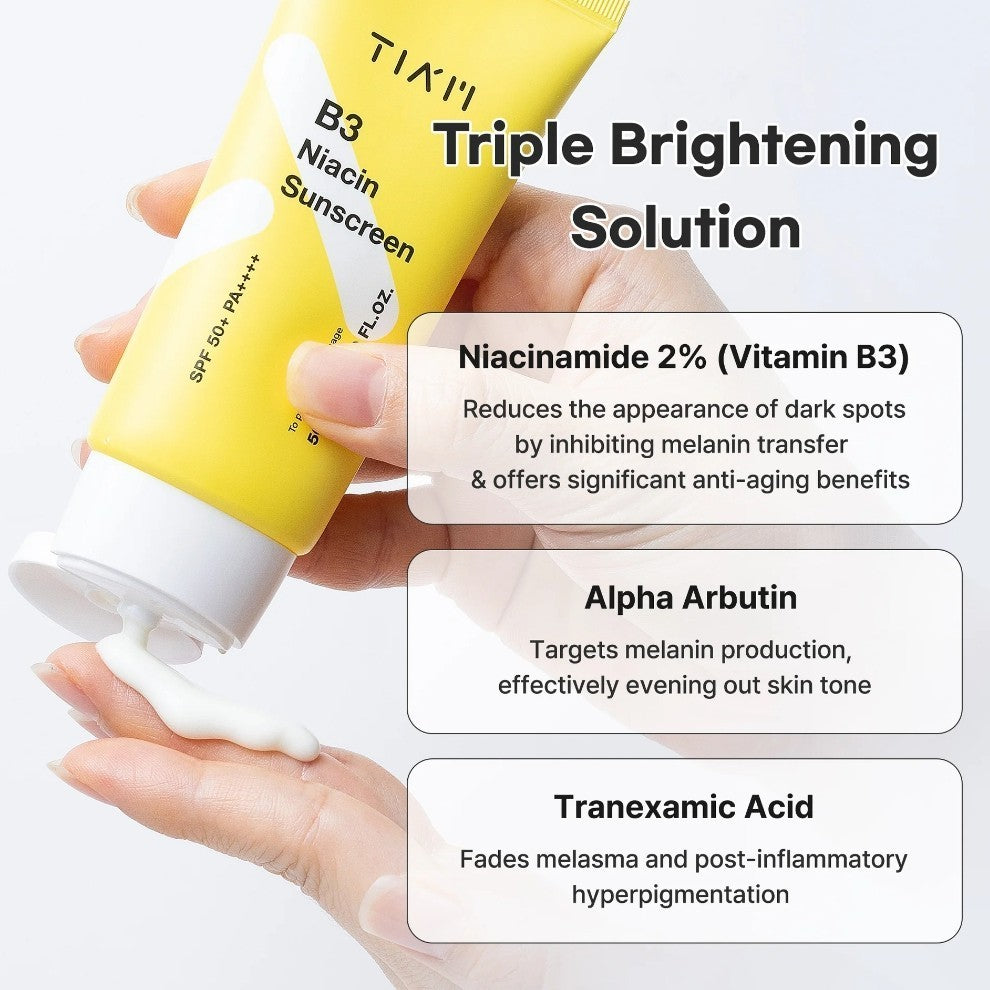 PROTECTOR SOLAR TIAM B3 NIACIN, 50 mL | SPF50+ PA++++, No pegajoso
