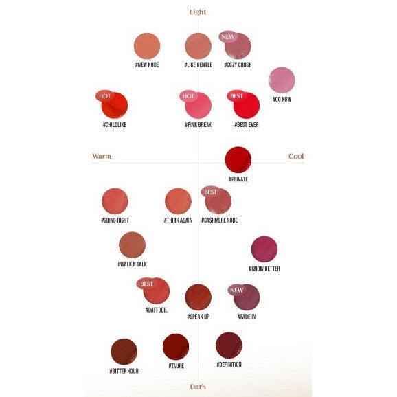 3CE Velvet Lip Tint 4g (17 Colors)