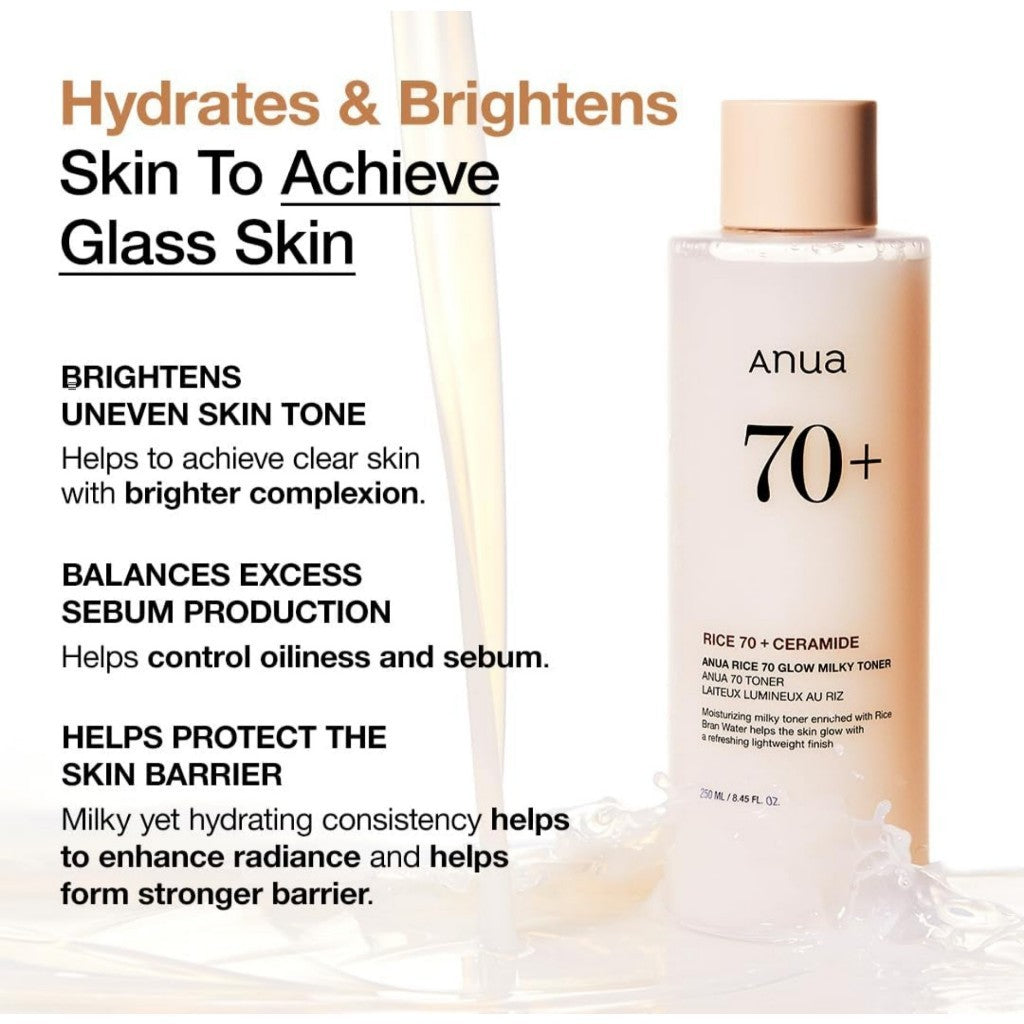 ANUA Rice 70 Glow Milky Toner 40ml / 250ml