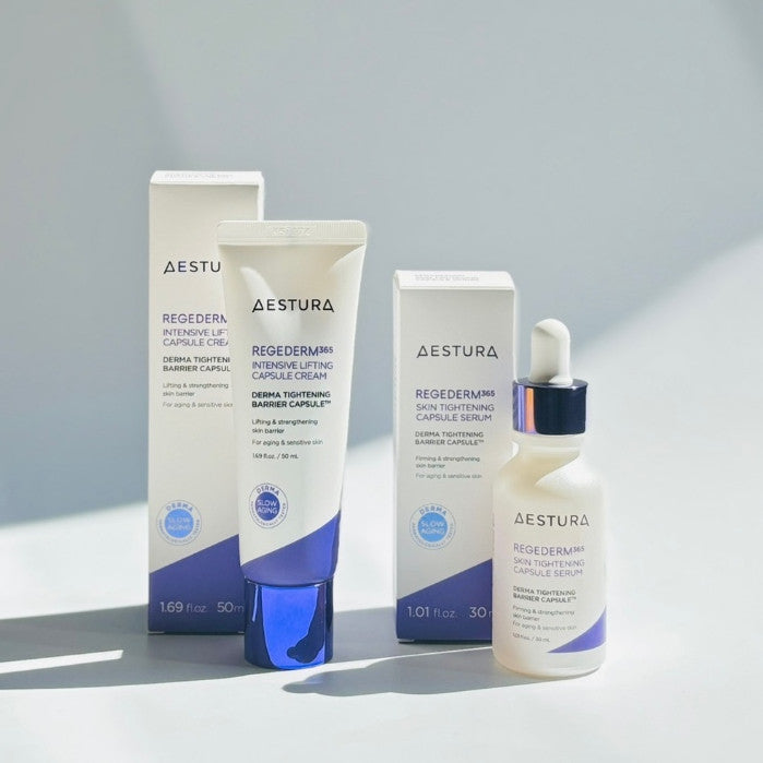AESTURA Regederm 365 Selección | Crema en cápsulas de lifting intensivo 50ml / Sérum en cápsulas reafirmante para la piel Regederm 365 30ml