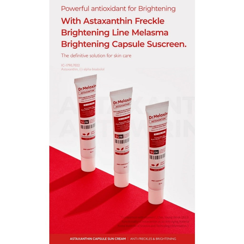 Dr.Melaxin Astaxanthin Capsule Sunscreen, 50mL | SPF 50+ / PA +++