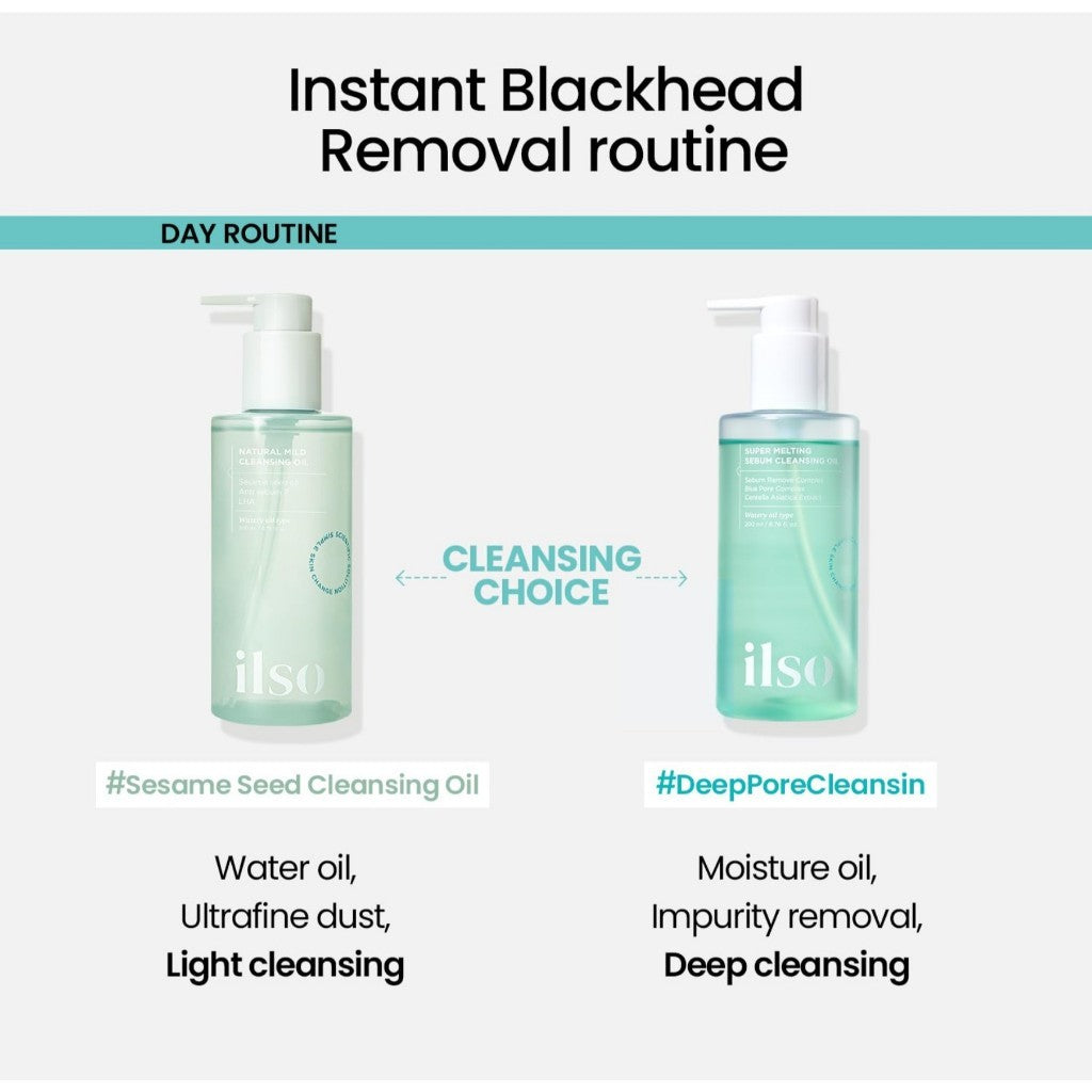 ilso Natural Mild Cleansing Oil / Super Melting Sebum Cleansing Oil, 200ml (2 Types)