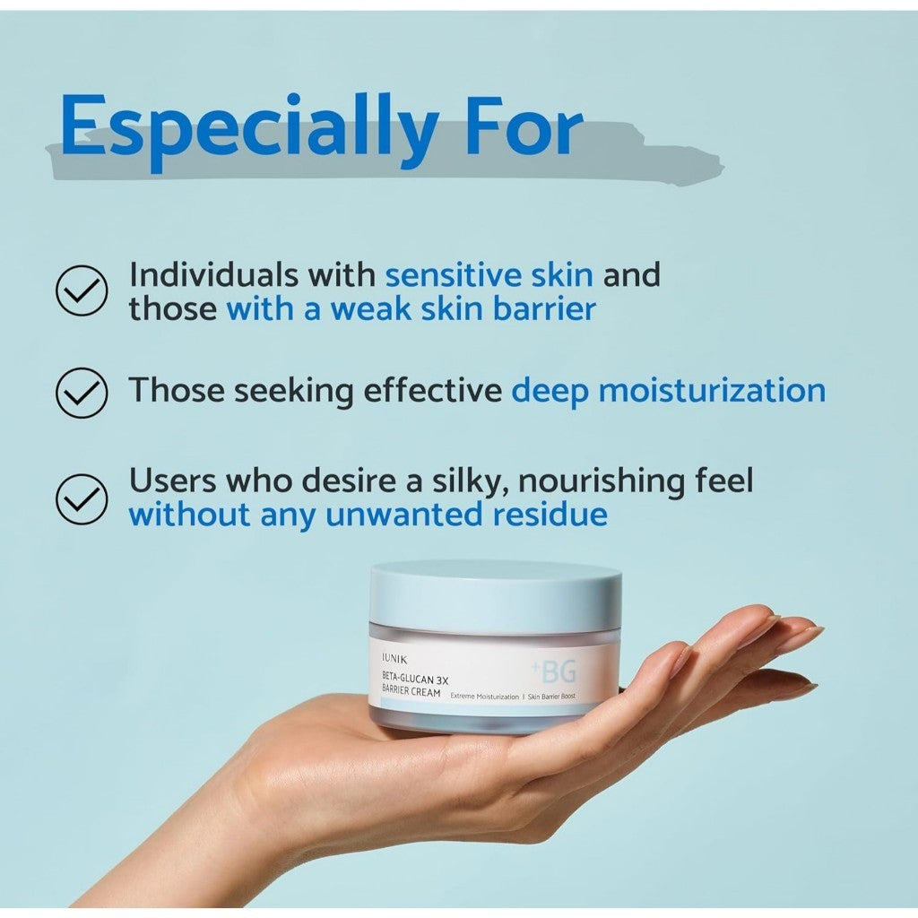 IUNIK Beta-Glucan 3x Barrier Cream, 50mL